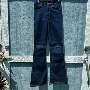 Zara Woman High Rise wide leg Blue Jeans size 2